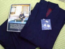 藍 木綿の作務衣