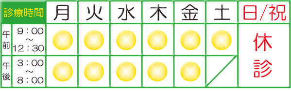 マサ接骨院 診察時間表