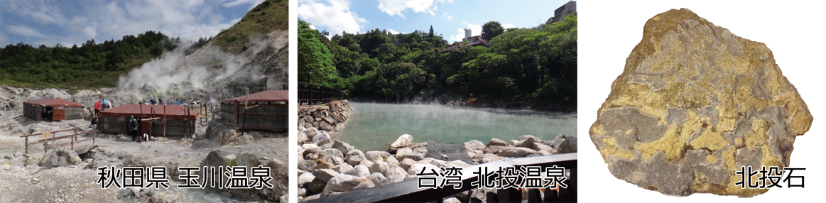 世界でも秋田県の玉川温泉と、台湾の北投温泉でしか産出されない北投石。